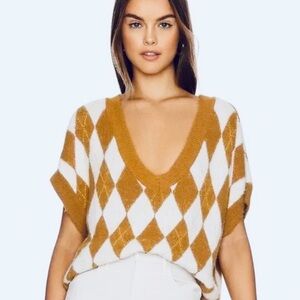 Free People Argyle Sweater Vest, NEW